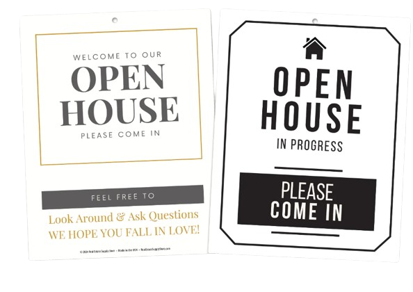 Open House In Progress Sign - Double Sided with suction cup