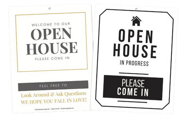 Open House In Progress Sign - Double Sided with suction cup