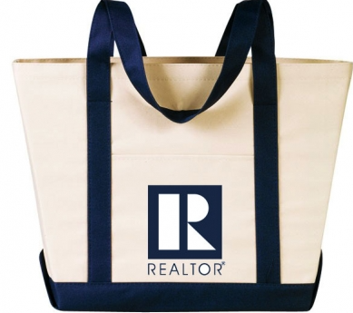 Tote-Large - Beige with REALTOR Logo