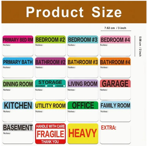 Home Moving Packaging Box Labels